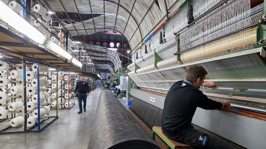Conversations with Circular Innovators: Rinos on Rethinking Entrance Matting Rinos manufacturing facility for entrance mats.
